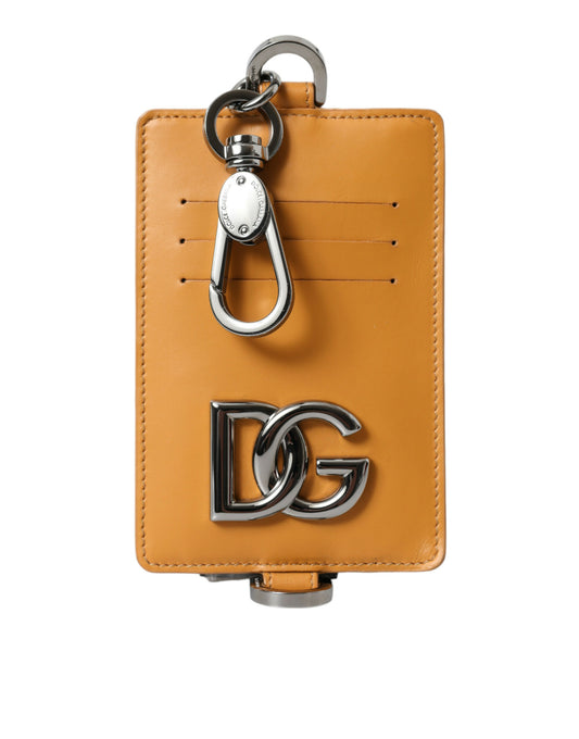 Dolce &amp; Gabbana Elegant card holder in orange calf leather