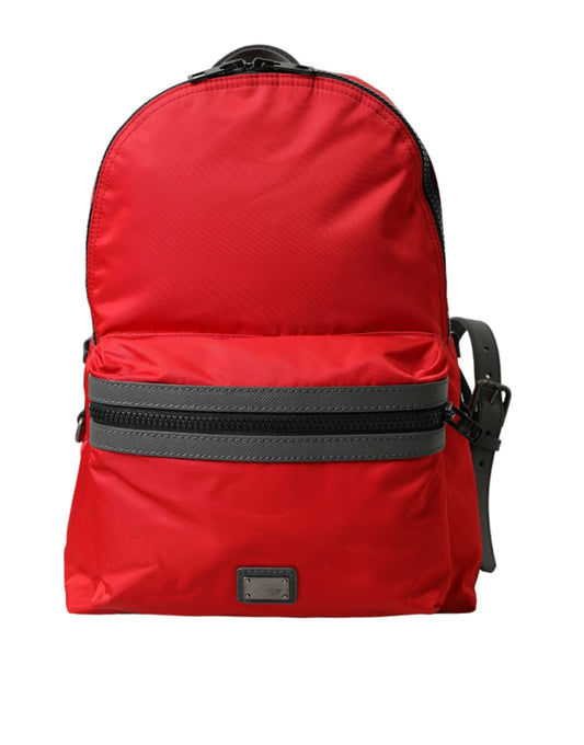 Dolce &amp; Gabbana Elegant Red Nylon Leather Backpack