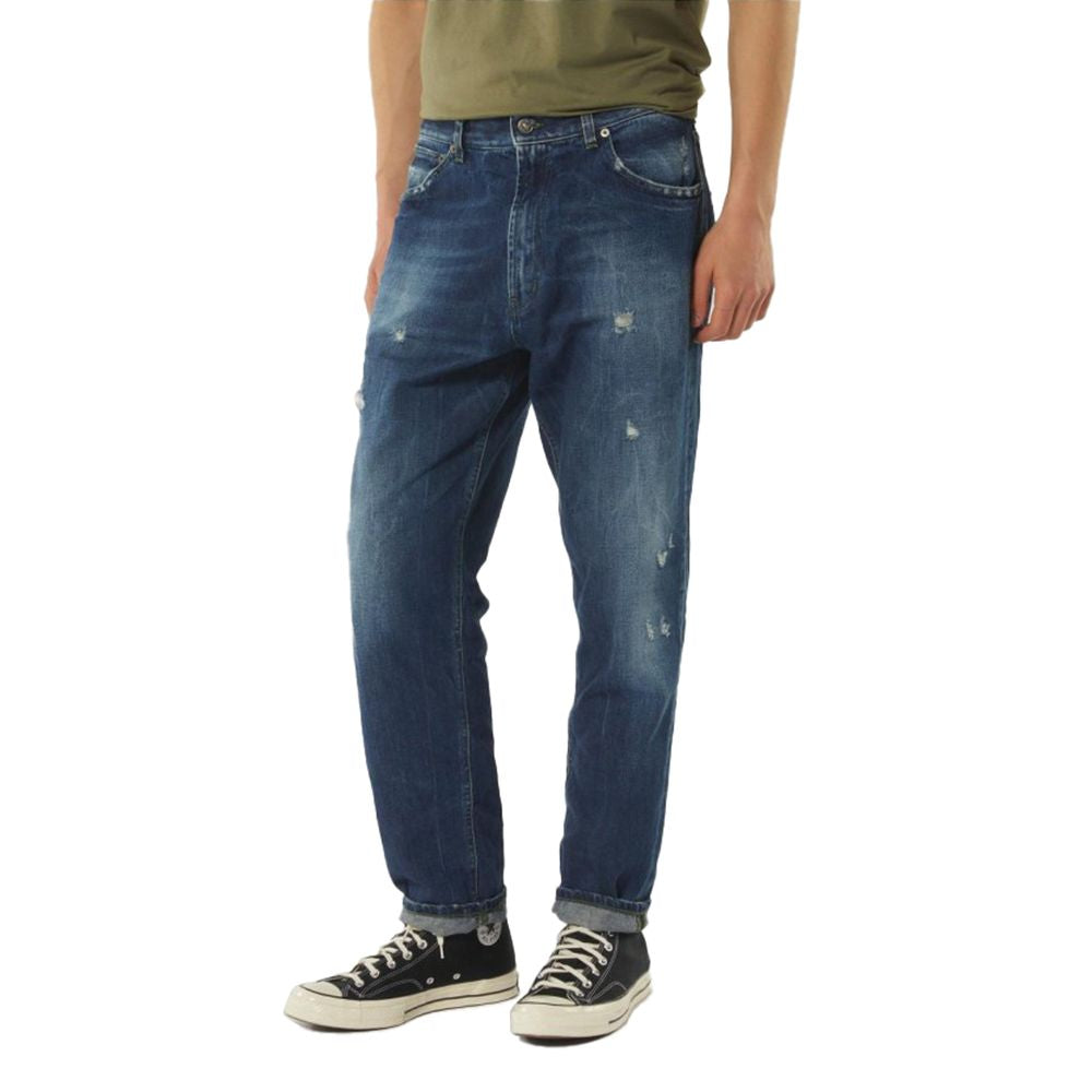 Chic Dondup Paco denim with unique green decorative stitching