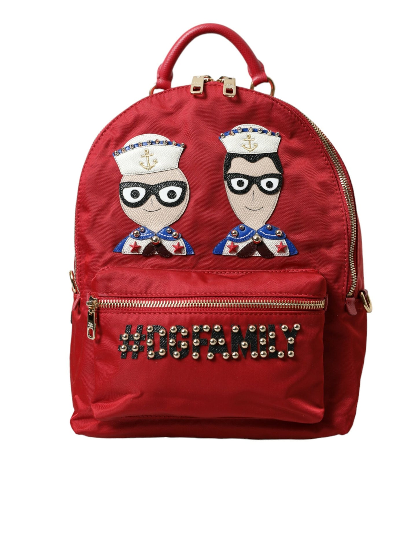 Dolce & Gabbana Verzierter roter Rucksack mit Goldverzierung