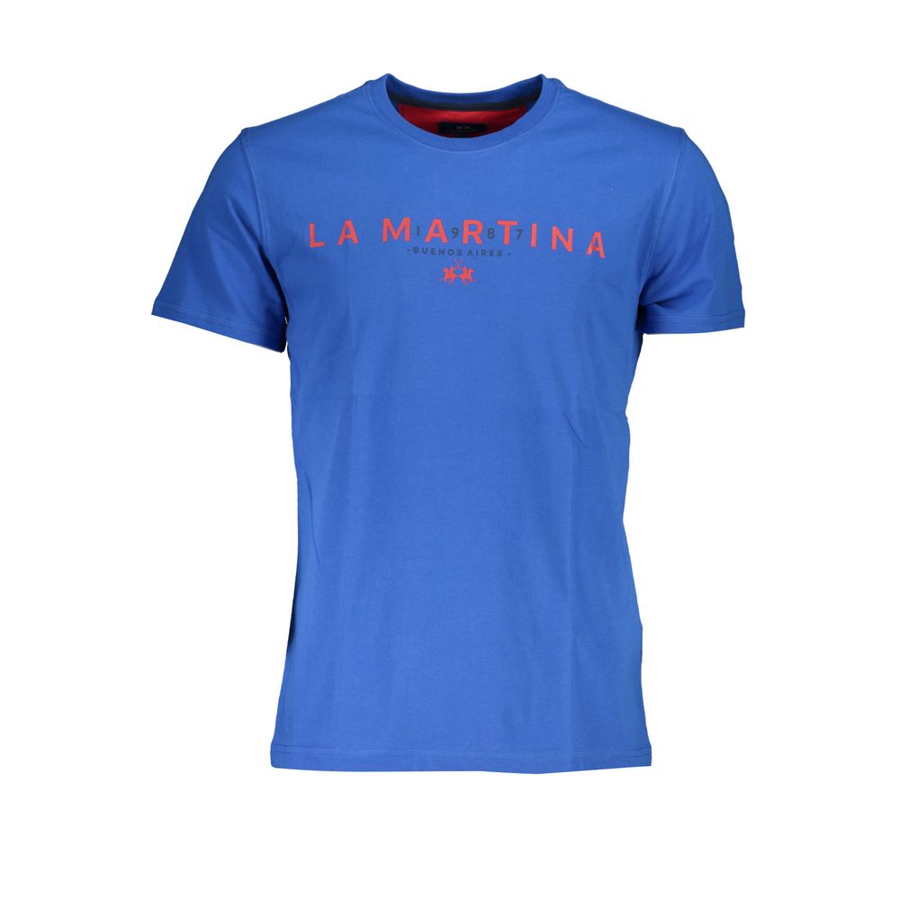 La Martina Schickes Logo-T-Shirt mit Rundhalsausschnitt in Kobaltblau