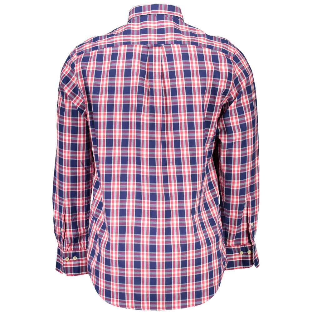 Gant Lässiges blaues Baumwollhemd mit Button-Down-Kragen