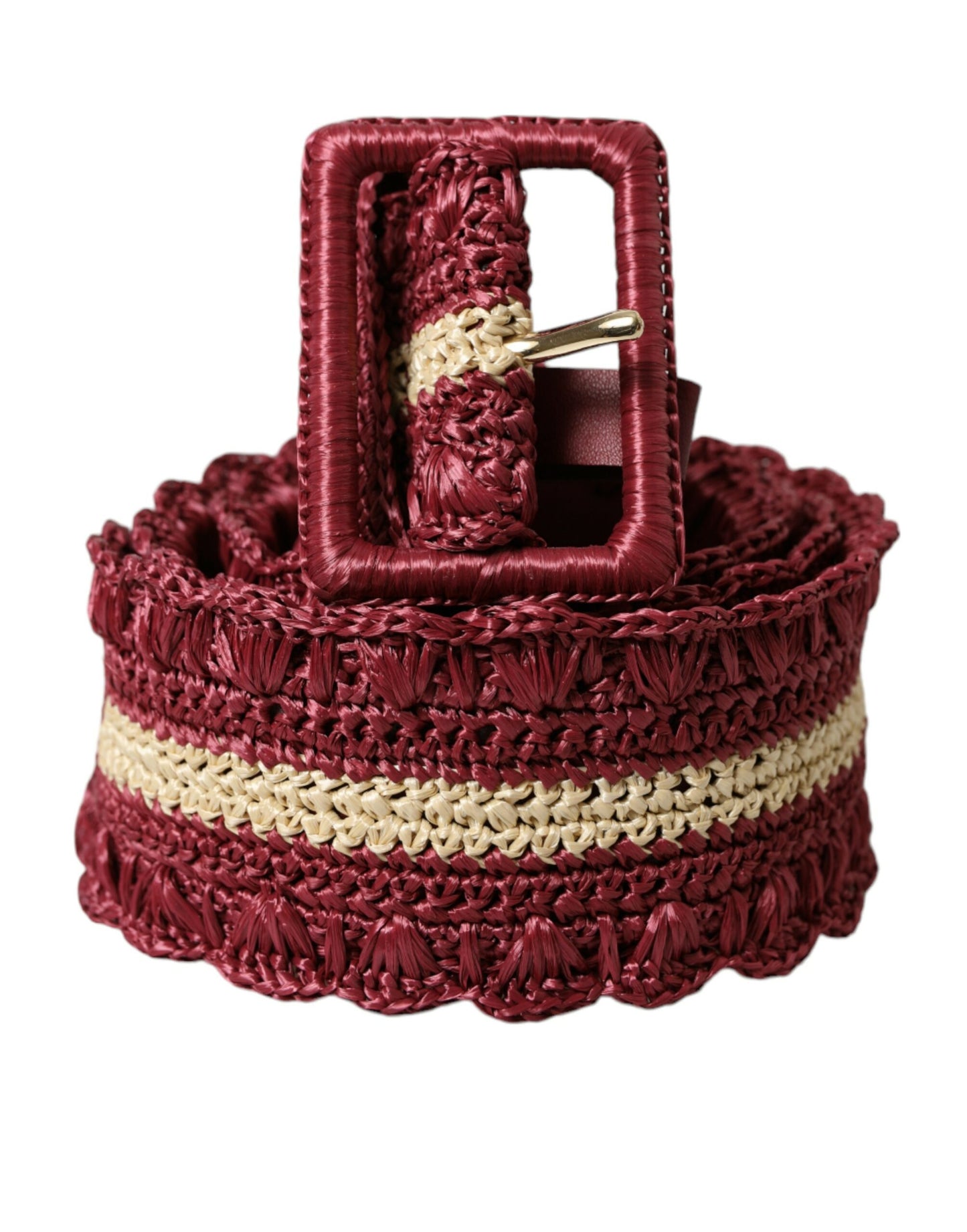 Dolce & Gabbana Maroon Elegance Canvas Taillengürtel