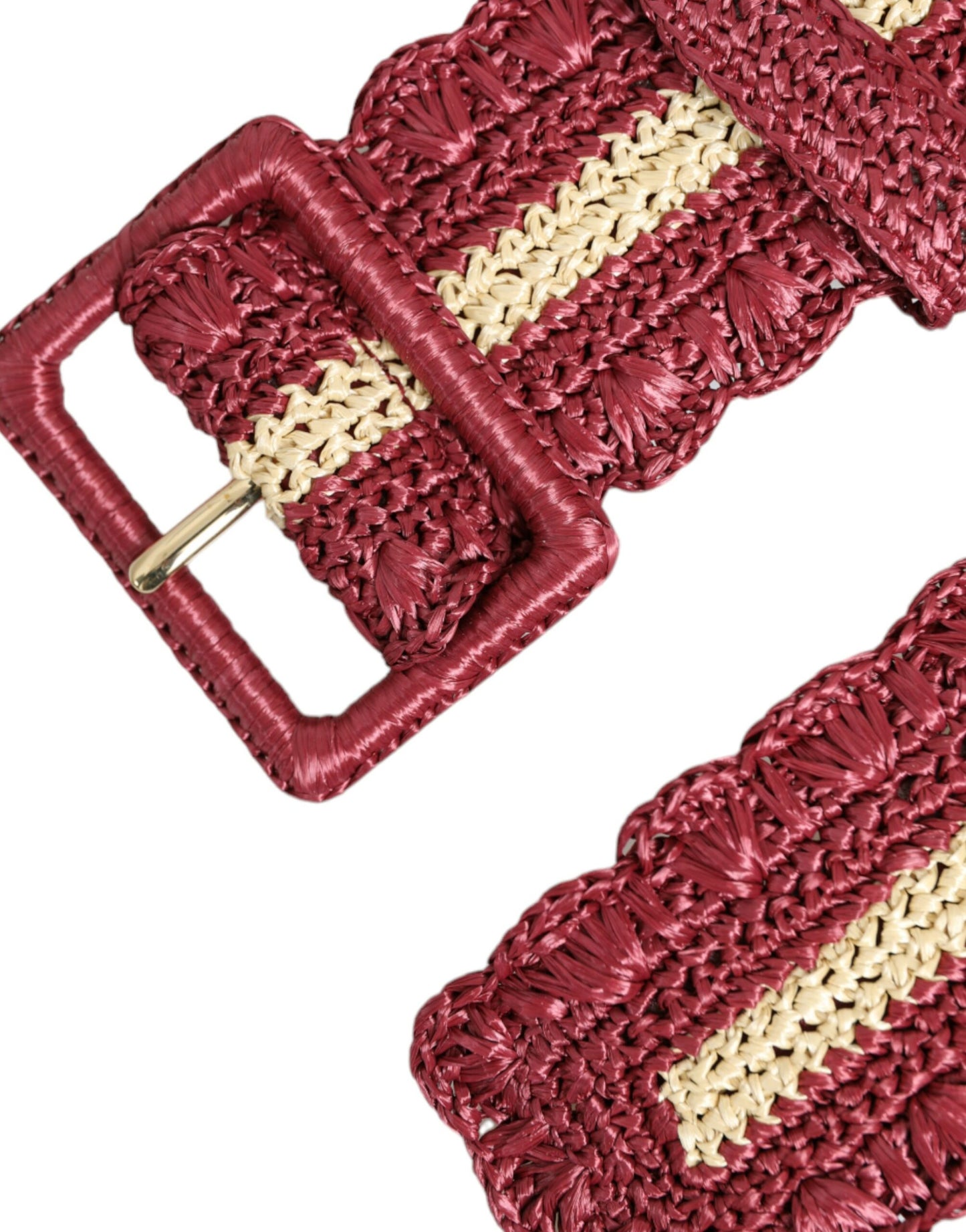 Dolce & Gabbana Maroon Elegance Canvas Taillengürtel