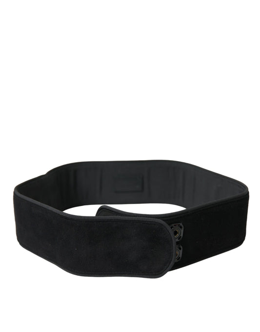 Dolce &amp; Gabbana Elegant suede waist belt in timeless black