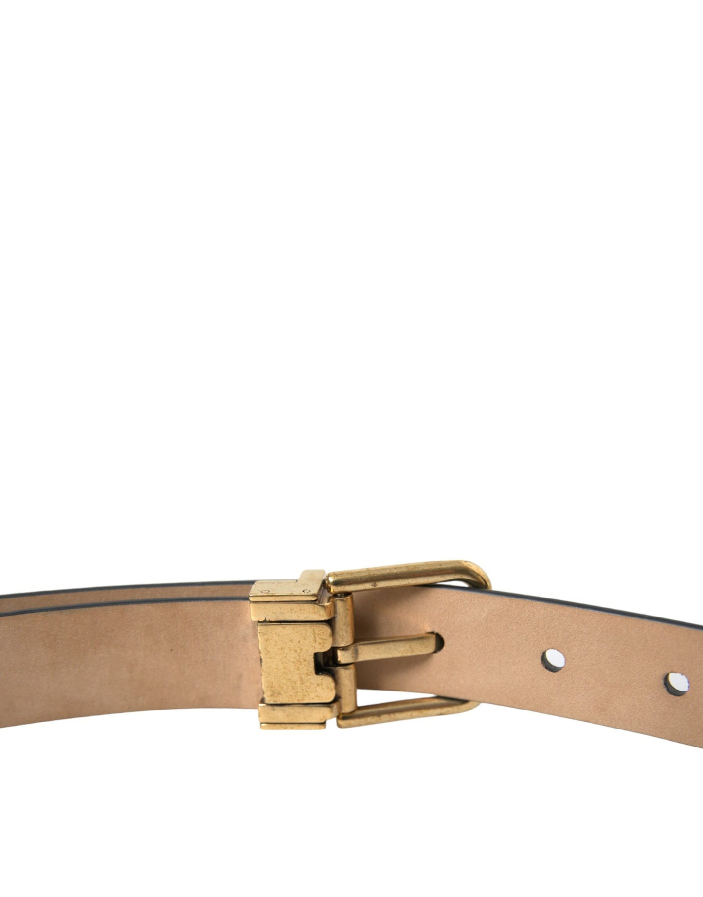 Dolce &amp; Gabbana Elegant black leather belt with logo buckle