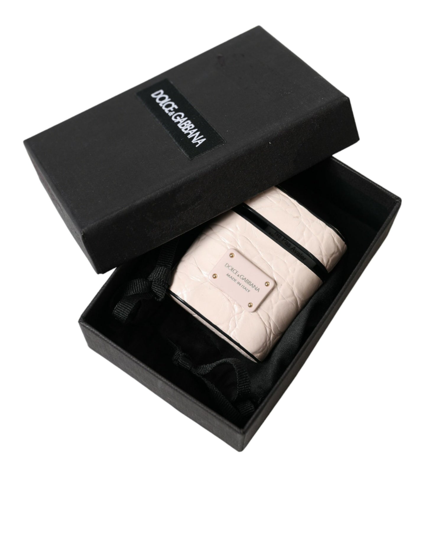 Dolce & Gabbana Elegantes hellrosa Leder Airpod Etui