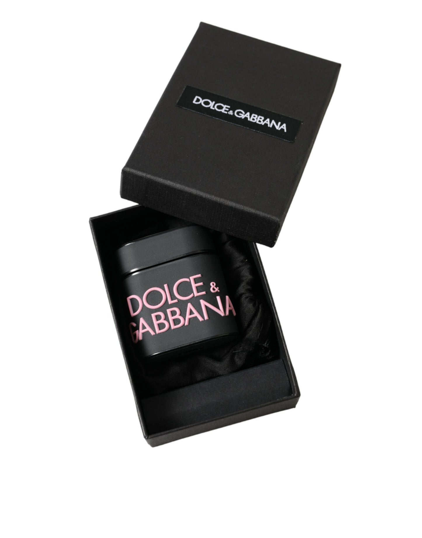 Dolce & Gabbana Elegantes Airpods-Etui aus zweifarbigem Leder