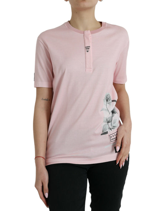 Dolce &amp; Gabbana Chic pink floral cotton T-shirt