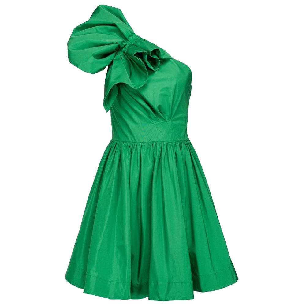 PINKO Chic Green Draped Bustier levenevä mekko