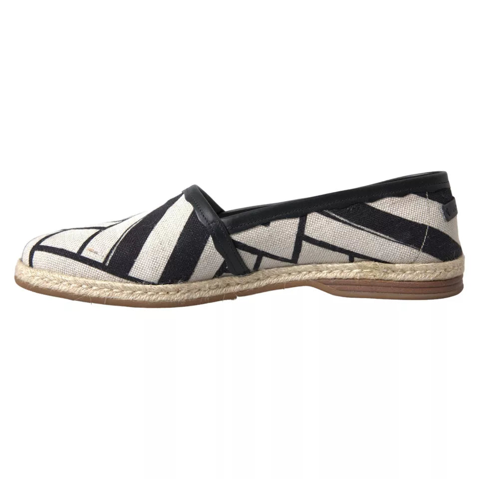 Dolce & Gabbana Elegante Espadrilles aus gestreiftem Leder