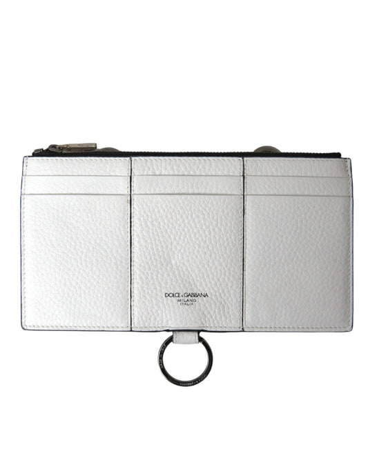 Dolce &amp; Gabbana Elegant crossbody card holder in white leather