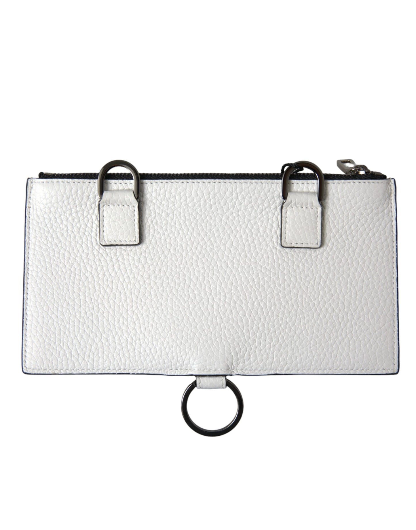 Dolce &amp; Gabbana Elegant crossbody card holder in white leather