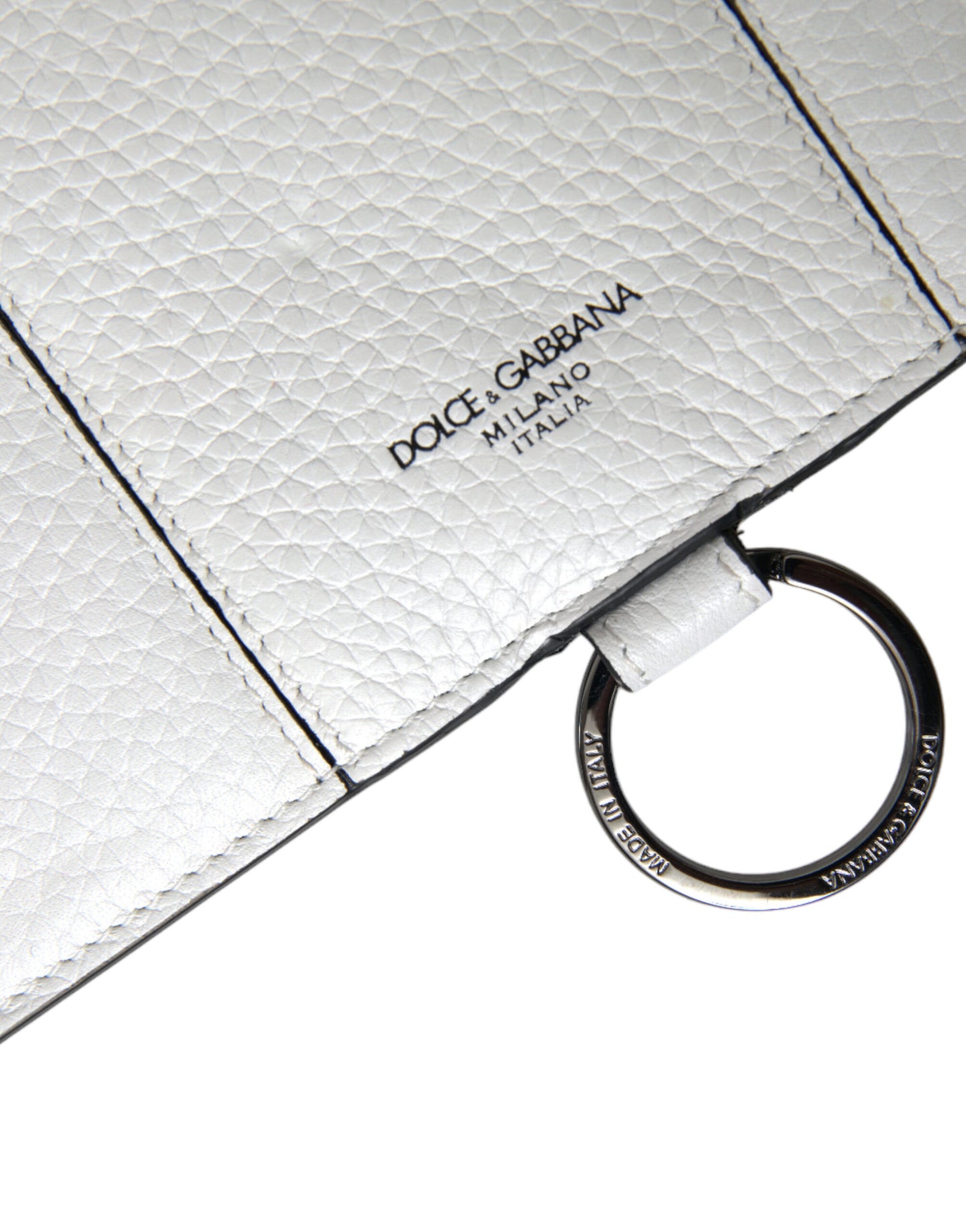 Dolce &amp; Gabbana Elegant crossbody card holder in white leather