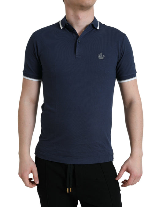 Dolce &amp; Gabbana Elegant polo shirt with embroidered crown