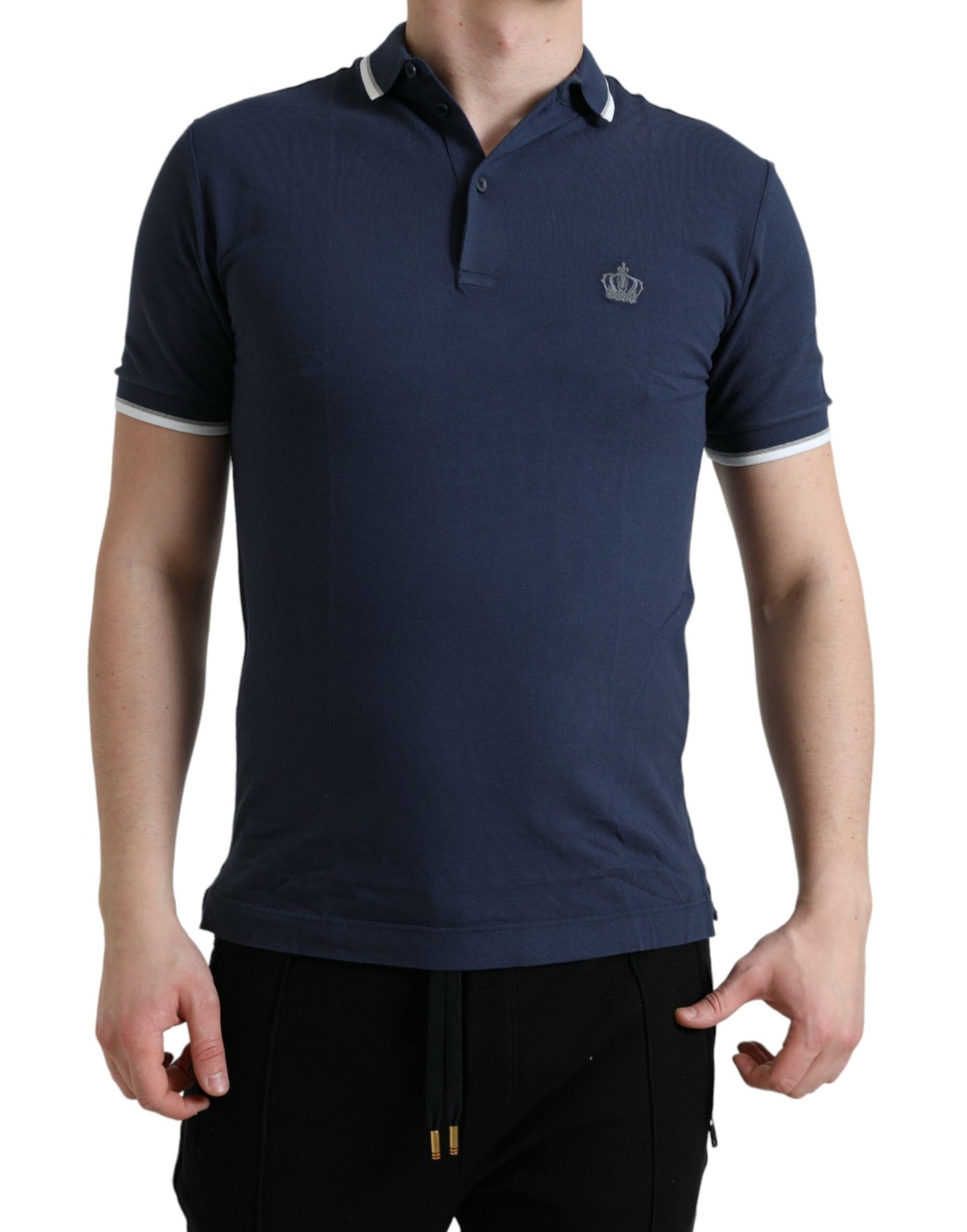 Dolce &amp; Gabbana Elegant polo shirt with embroidered crown