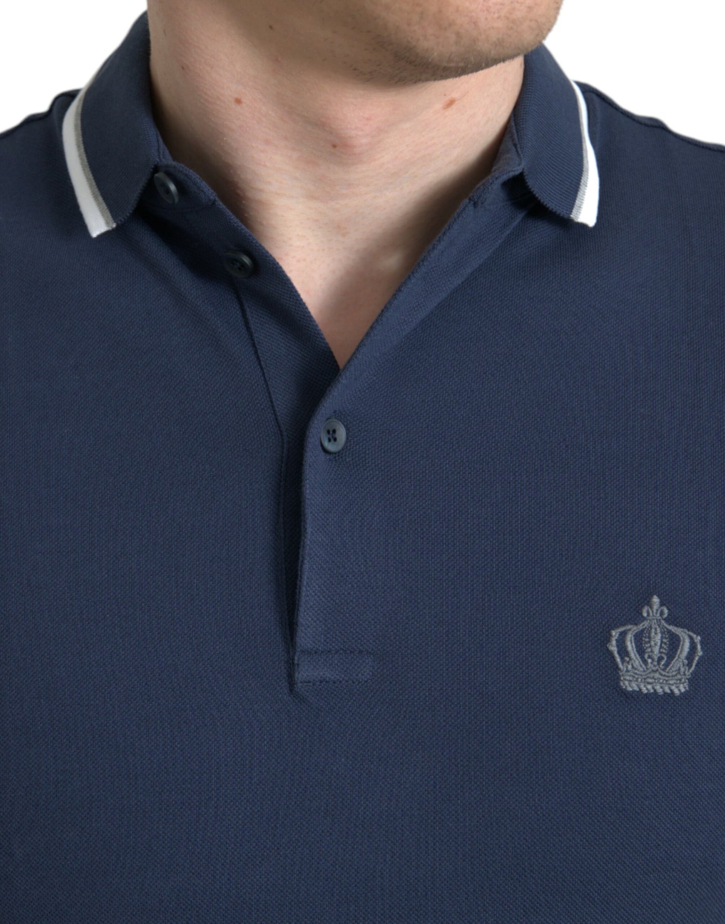 Dolce &amp; Gabbana Elegant polo shirt with embroidered crown