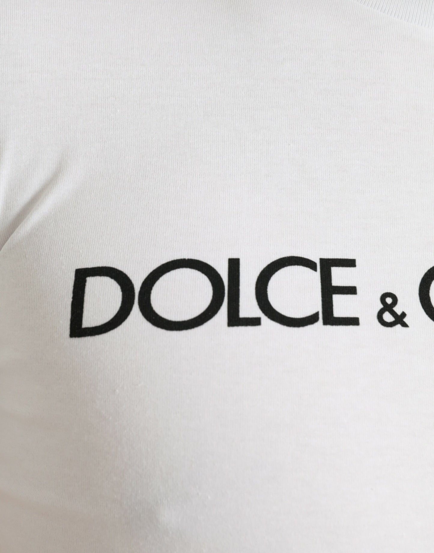 Dolce &amp; Gabbana Elegant White Logo Crew Neck T-Shirt