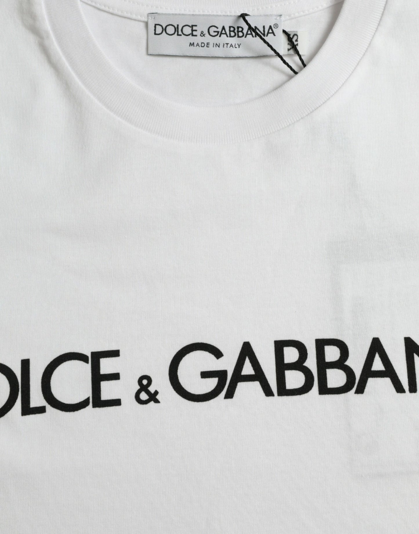 Dolce &amp; Gabbana Elegant White Logo Crew Neck T-Shirt