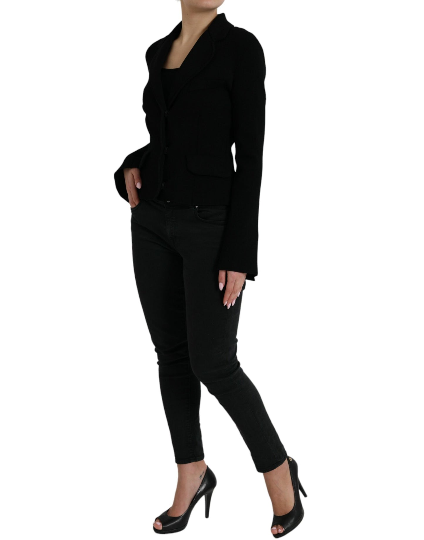 Dolce &amp; Gabbana Elegant Black Designer Blazer naisille