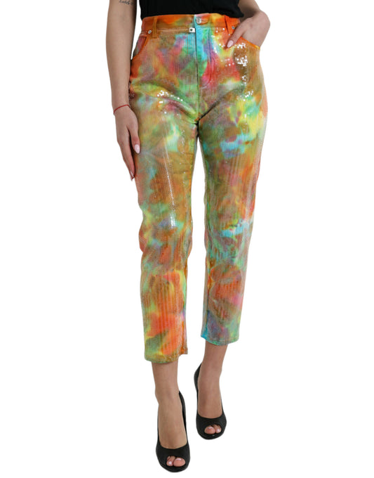 Dolce &amp; Gabbana Multicolor High-Waisted Trousers