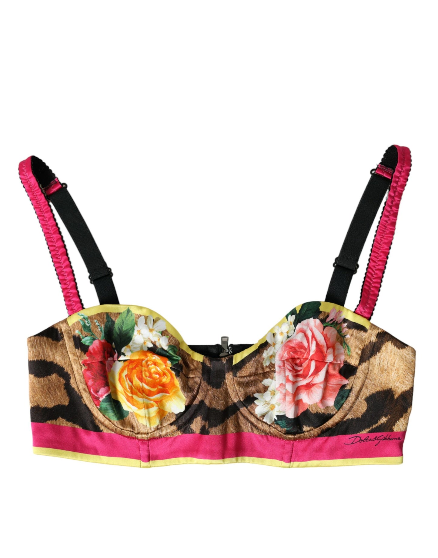 Dolce &amp; Gabbana Floral Silk Blend Bustier Crop Top