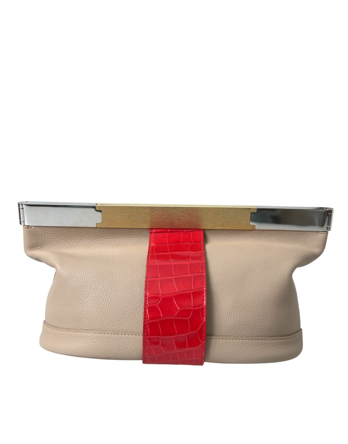 Balenciaga Zweifarbige Clutch aus exotischem Leder