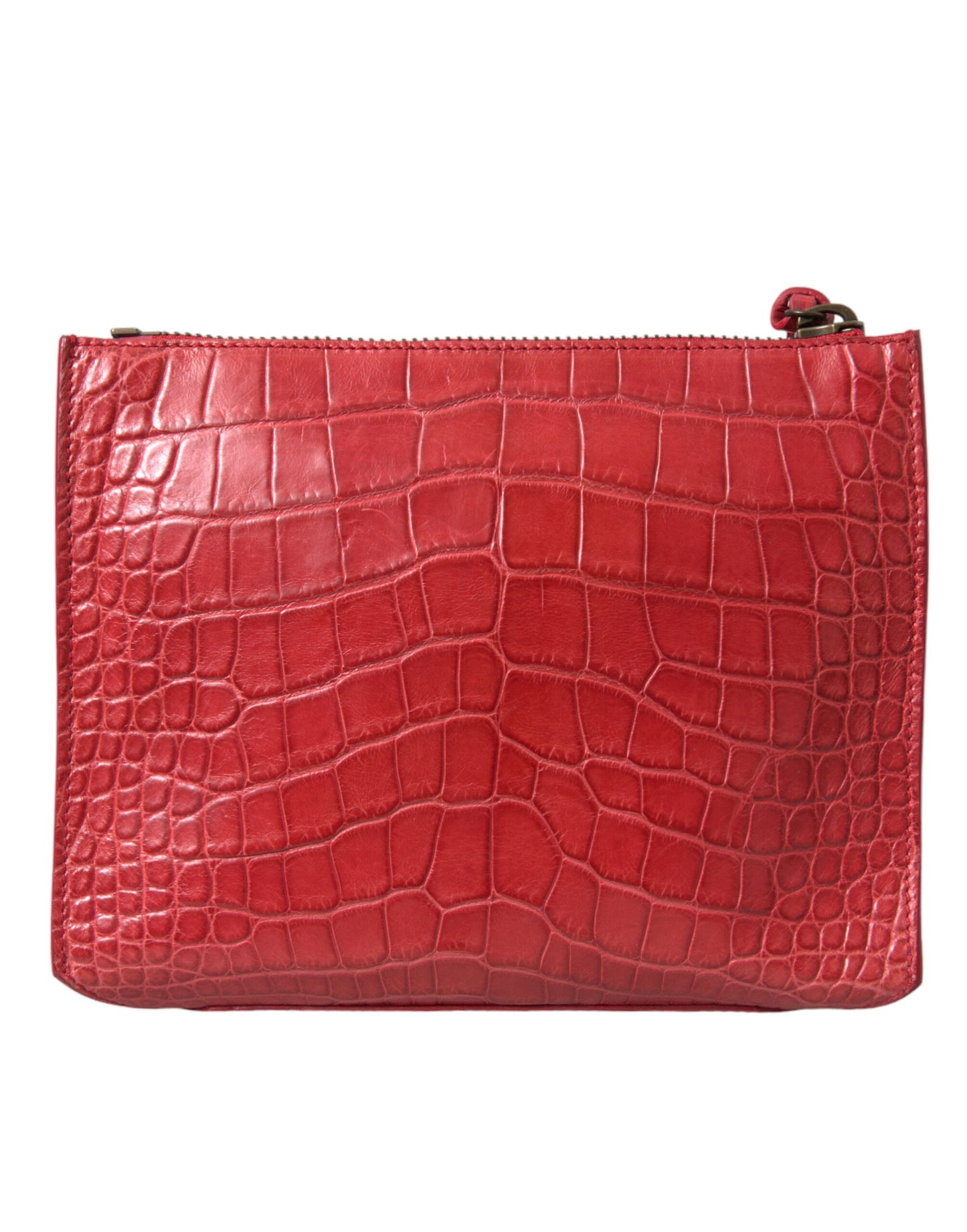 Balenciaga Exotische rote Alligatorleder Clutch