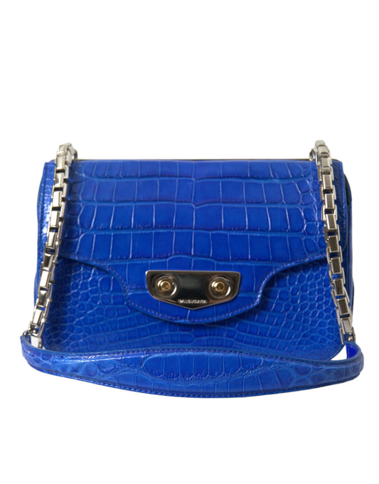 Balenciaga Mini Alligator Olkalaukku - Elegant Blue