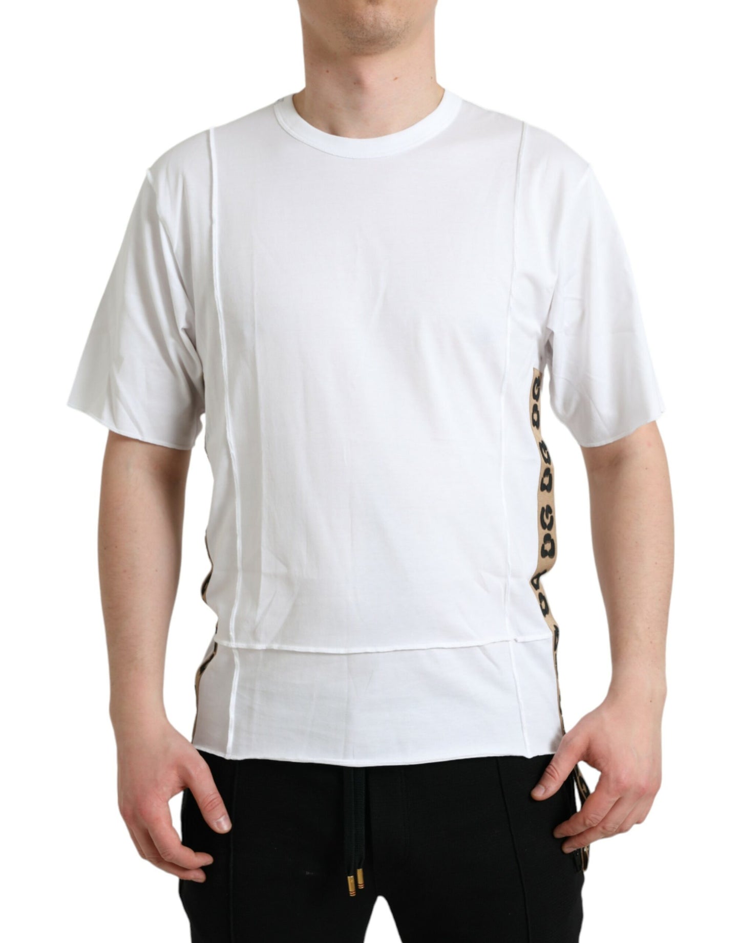 Dolce &amp; Gabbana White Logo Crew Neck lyhythihainen T-paita