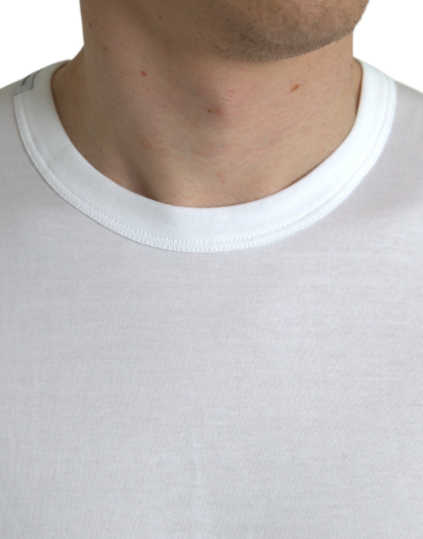 Dolce &amp; Gabbana White Logo Crew Neck lyhythihainen T-paita