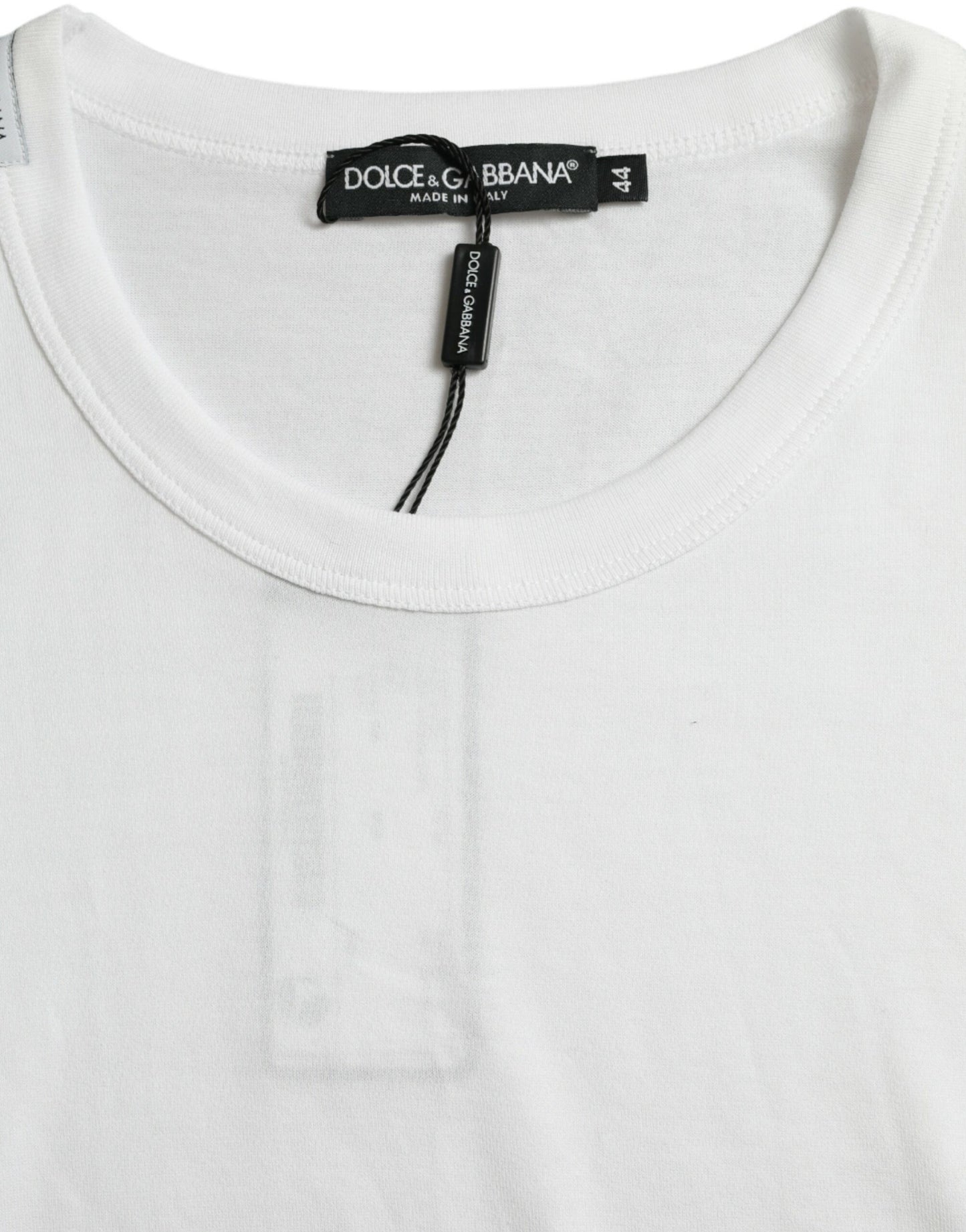 Dolce &amp; Gabbana White Logo Crew Neck lyhythihainen T-paita