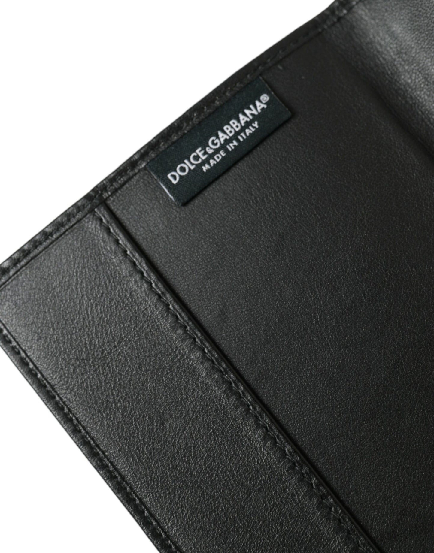 Dolce & Gabbana Schwarzes exotisches Leder Langes Bifold Passport Holder