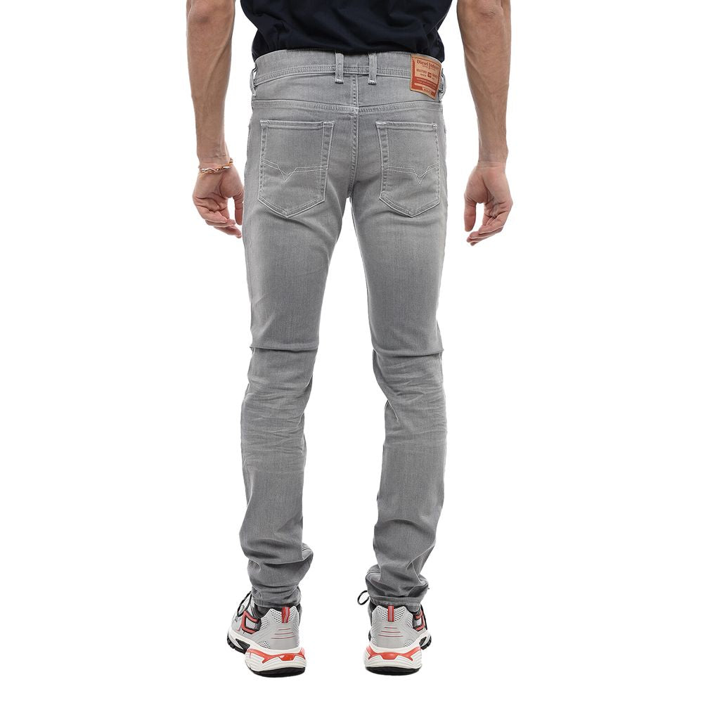 Diesel Gray Cotton Jeans &amp; Pants