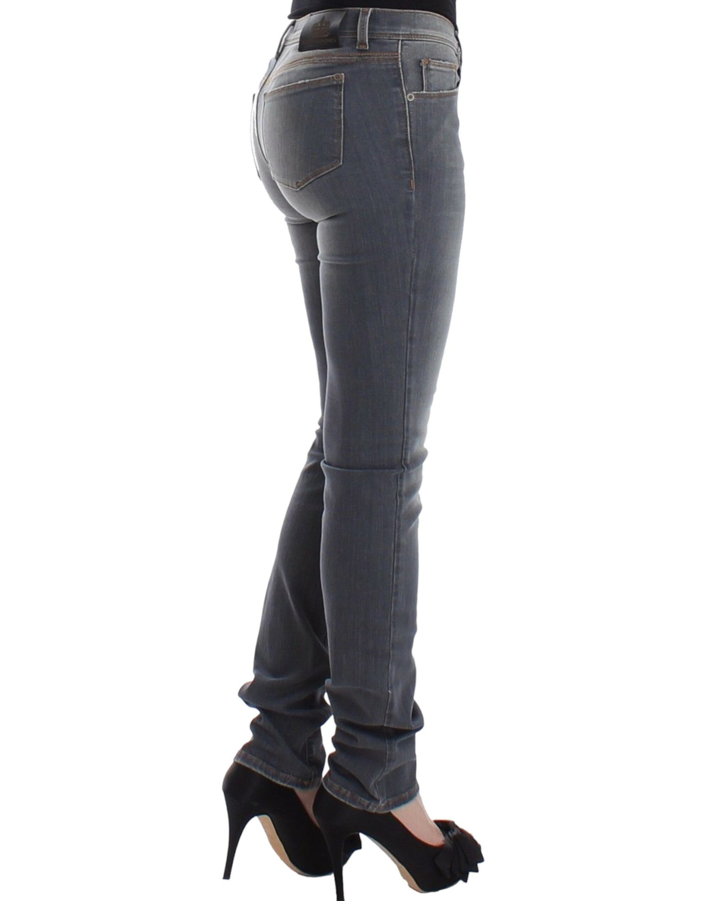 Ermanno Scervino Chic gray slim-fit skinny jeans