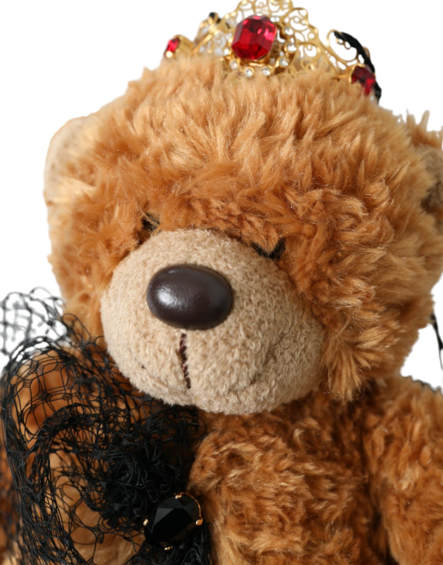 Dolce & Gabbana Brauner Teddybär Gold Kristallkrone Haarband Diadem