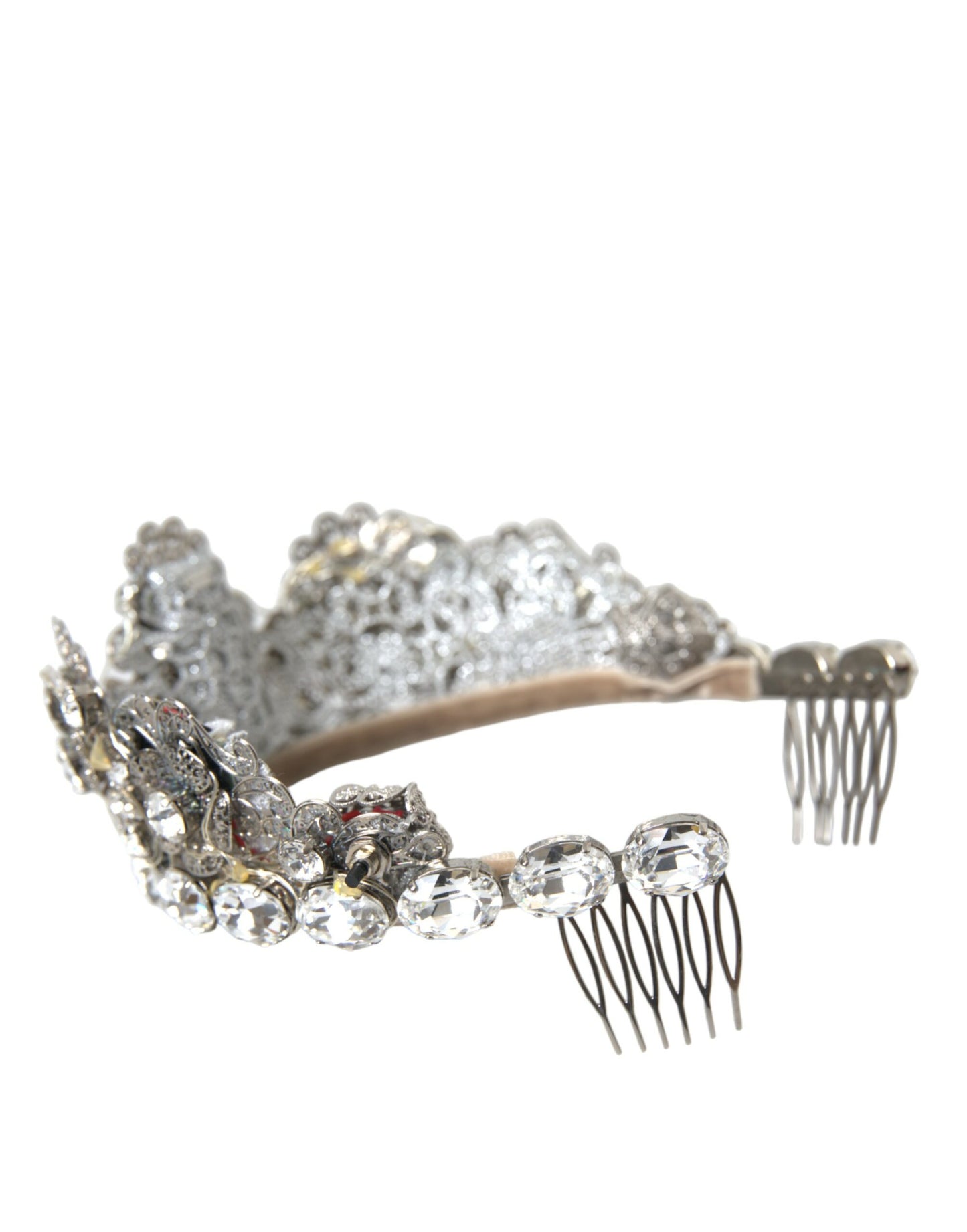 Dolce & Gabbana Silber Messing STRASS Kristallkrone Tiara LED Diadem