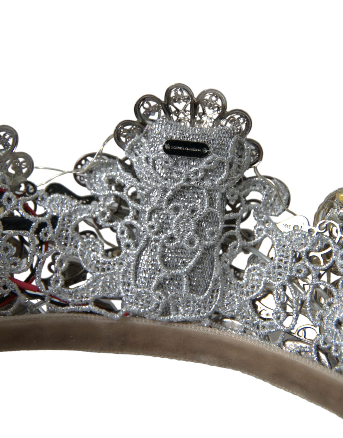 Dolce & Gabbana Silber Messing STRASS Kristallkrone Tiara LED Diadem