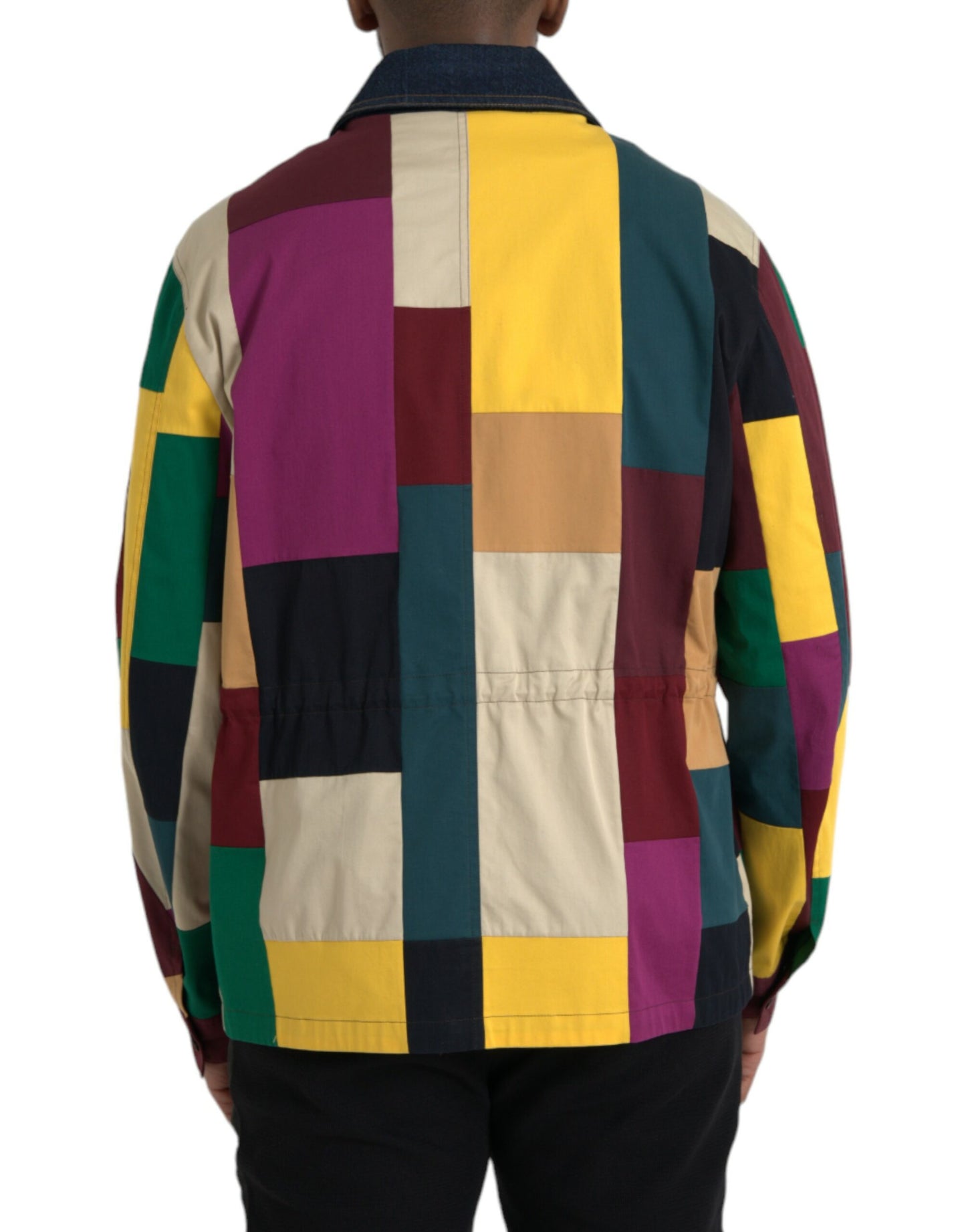 Dolce & Gabbana Multicolor Patchwork-Baumwolljacke mit Kragen