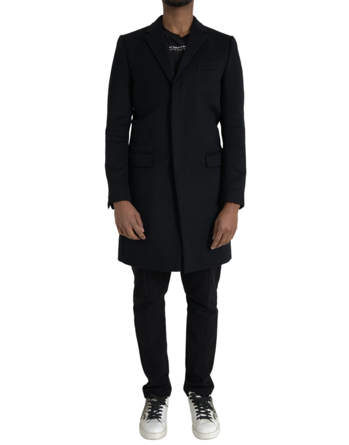 Dolce & Gabbana Schwarzer einreihiger Trenchcoat Jacke