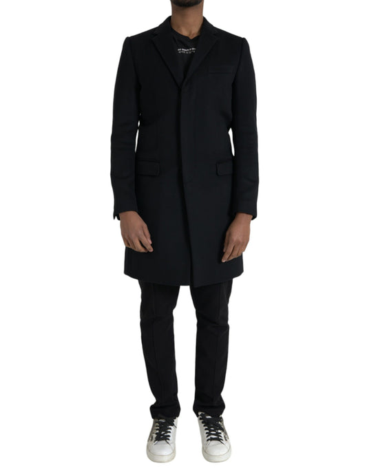 Dolce &amp; Gabbana Black Single Breasted Trench Coat Jacket