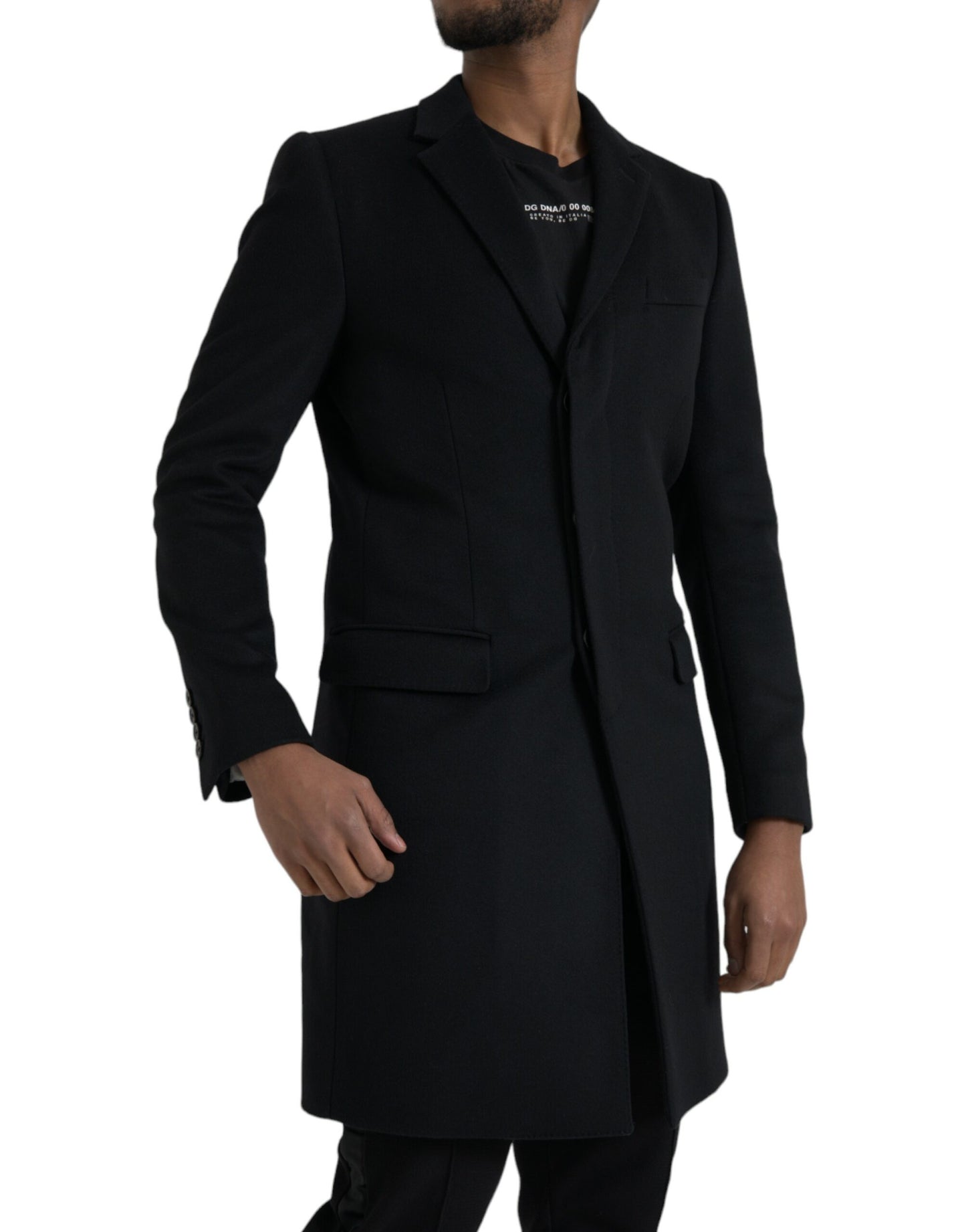 Dolce & Gabbana Schwarzer einreihiger Trenchcoat Jacke