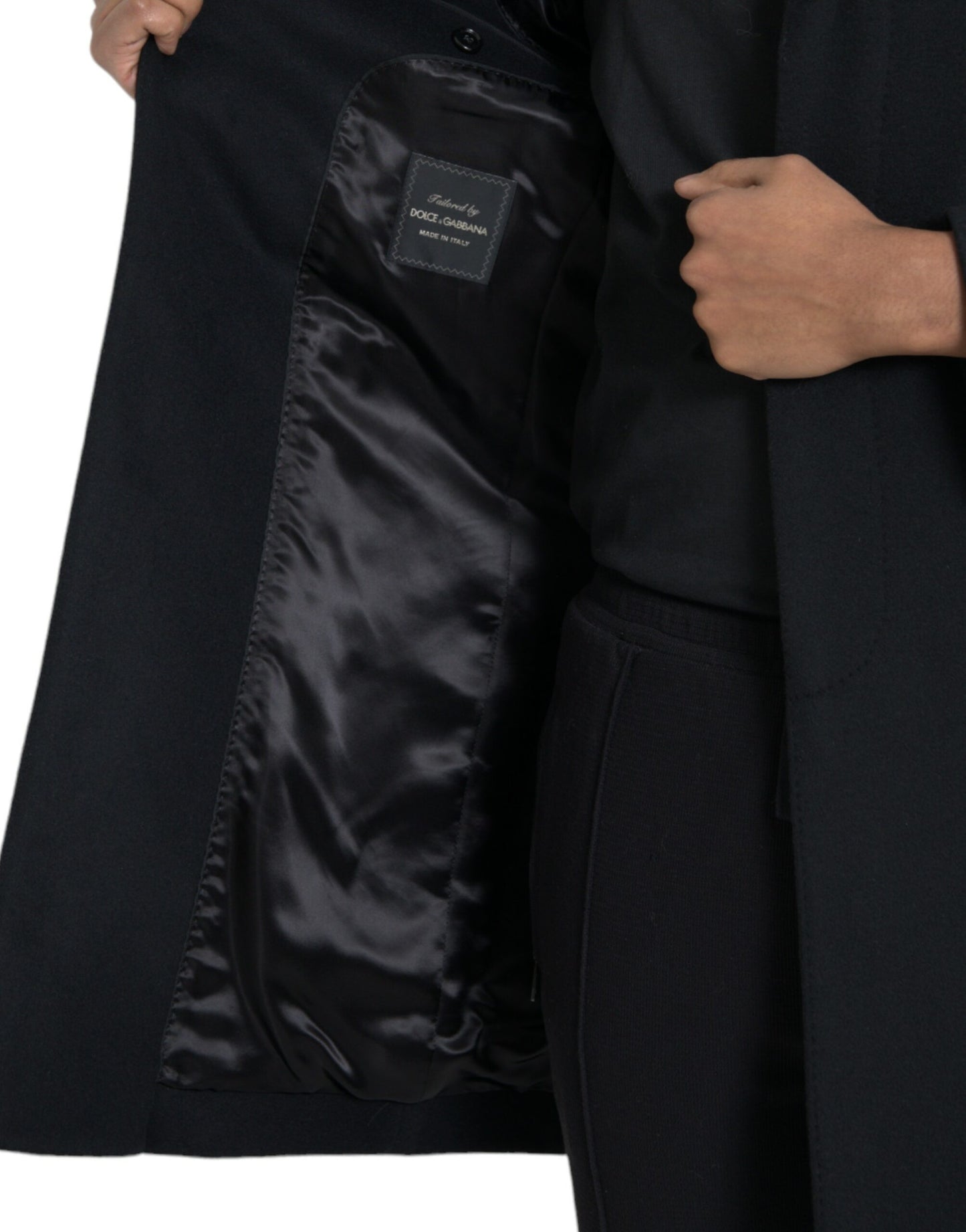 Dolce & Gabbana Schwarzer einreihiger Trenchcoat Jacke