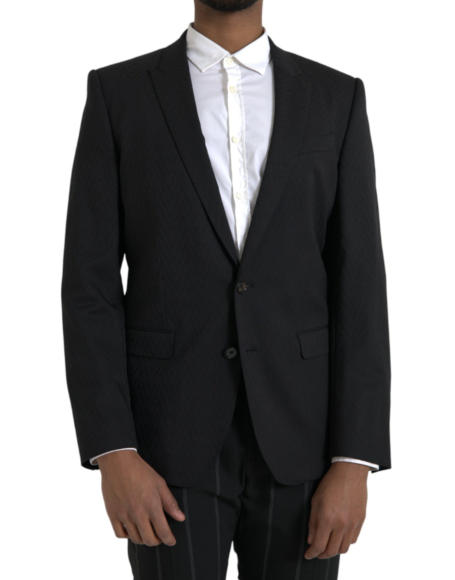 Dolce & Gabbana Schwarz MARTINI Slim Fit Jacke Mantel Blazer