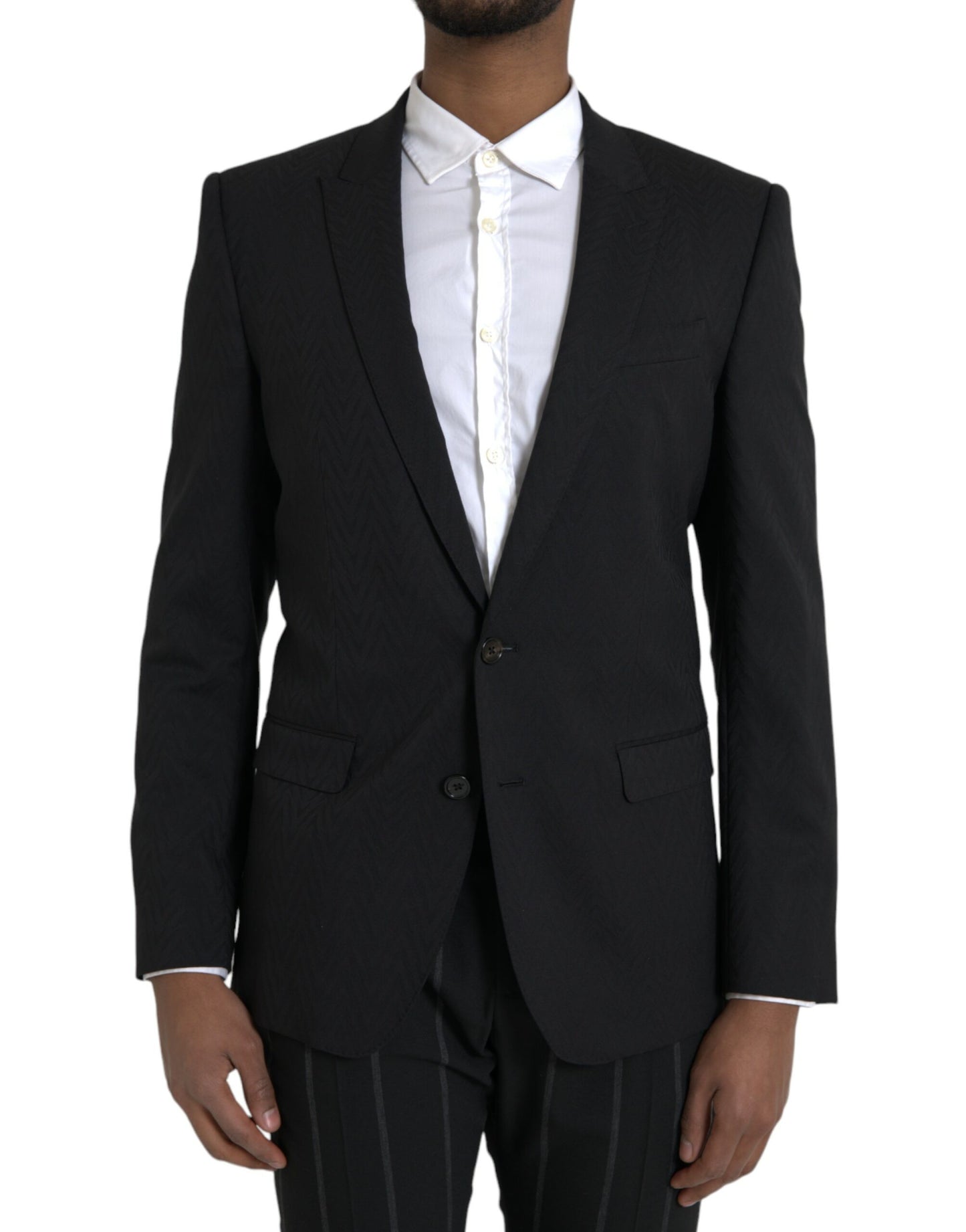 Dolce & Gabbana Schwarz MARTINI Slim Fit Jacke Mantel Blazer