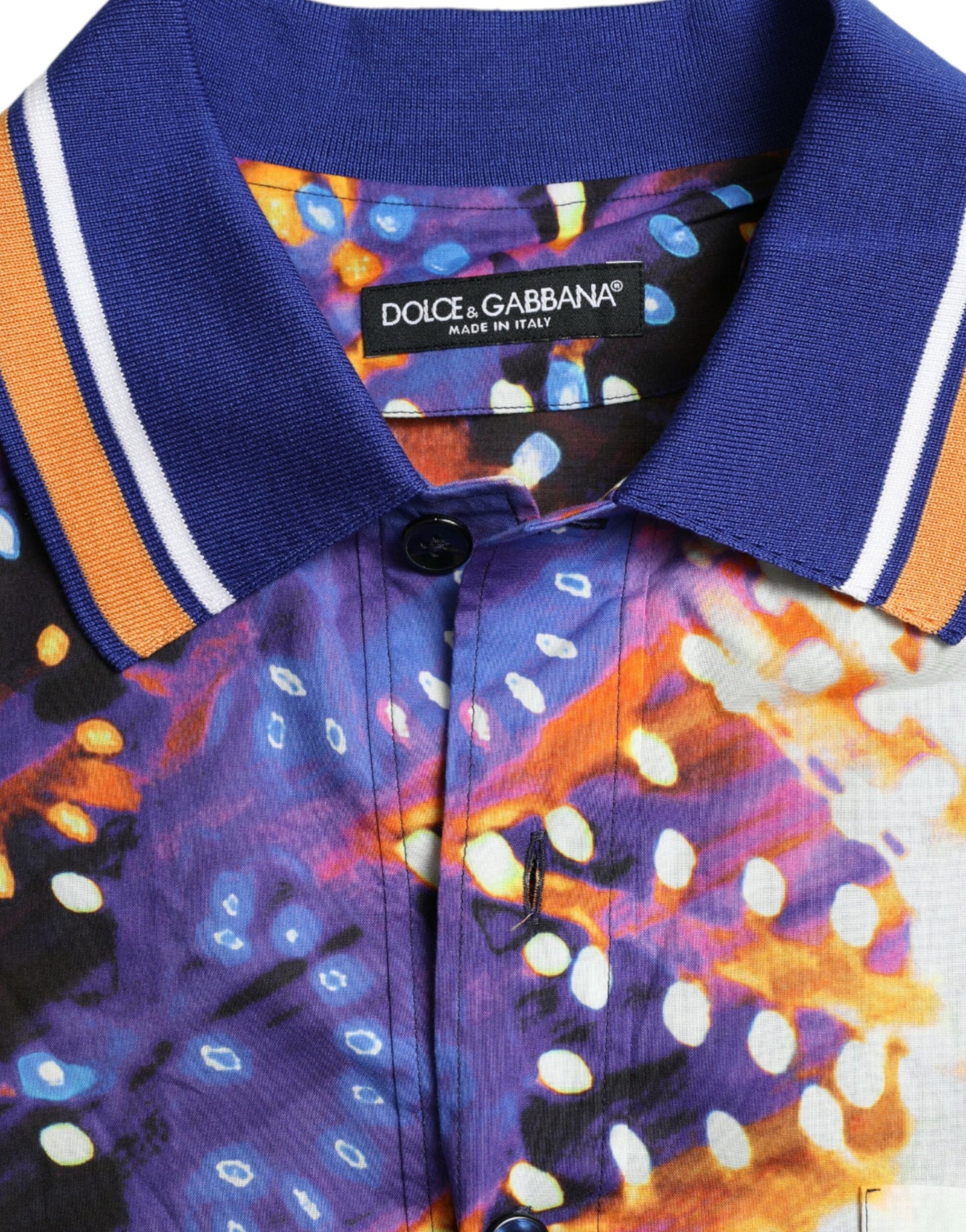 Dolce &amp; Gabbana Multicolor Luminarie Print Cotton Casual Shirt