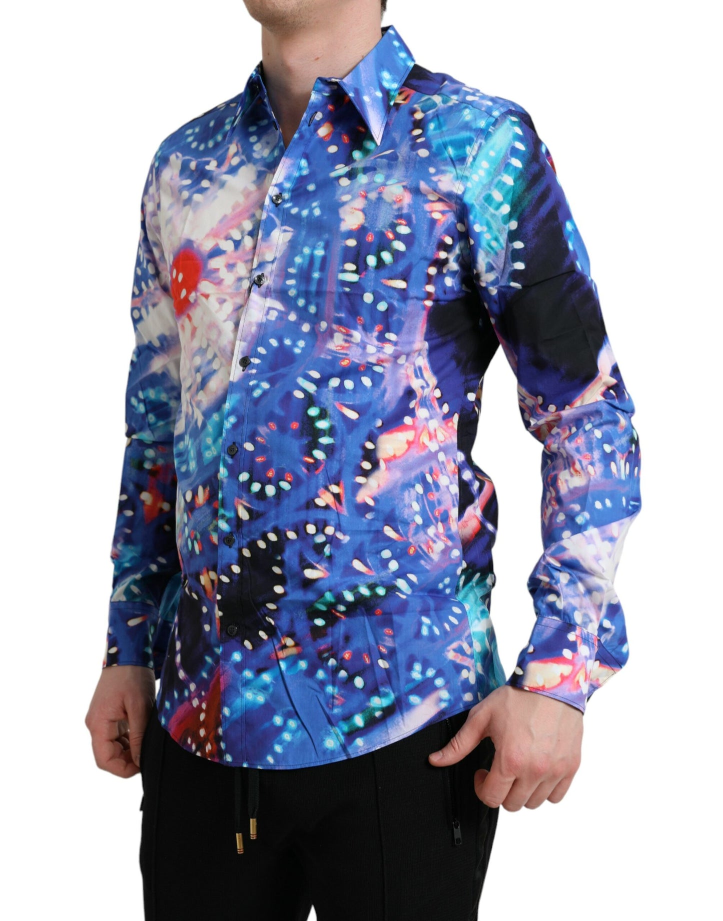 Dolce &amp; Gabbana Multicolor Luminarie Slim MARTINI Shirt