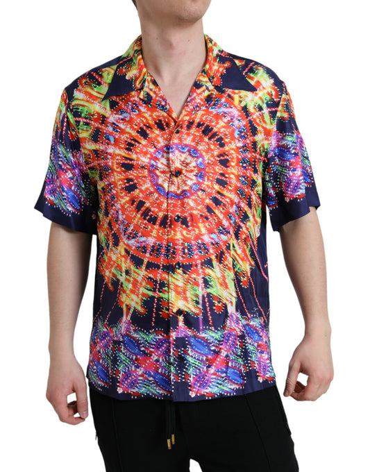 Dolce &amp; Gabbana Multicolor Luminarie Silk Casual Shirt