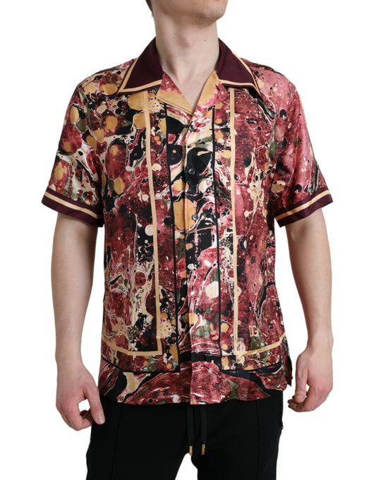 Dolce &amp; Gabbana Multicolor Button Down Silkkipaita