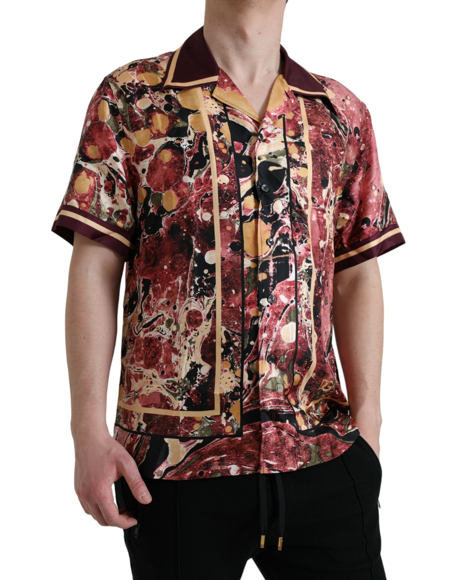 Dolce &amp; Gabbana Multicolor Button Down Silk Shirt